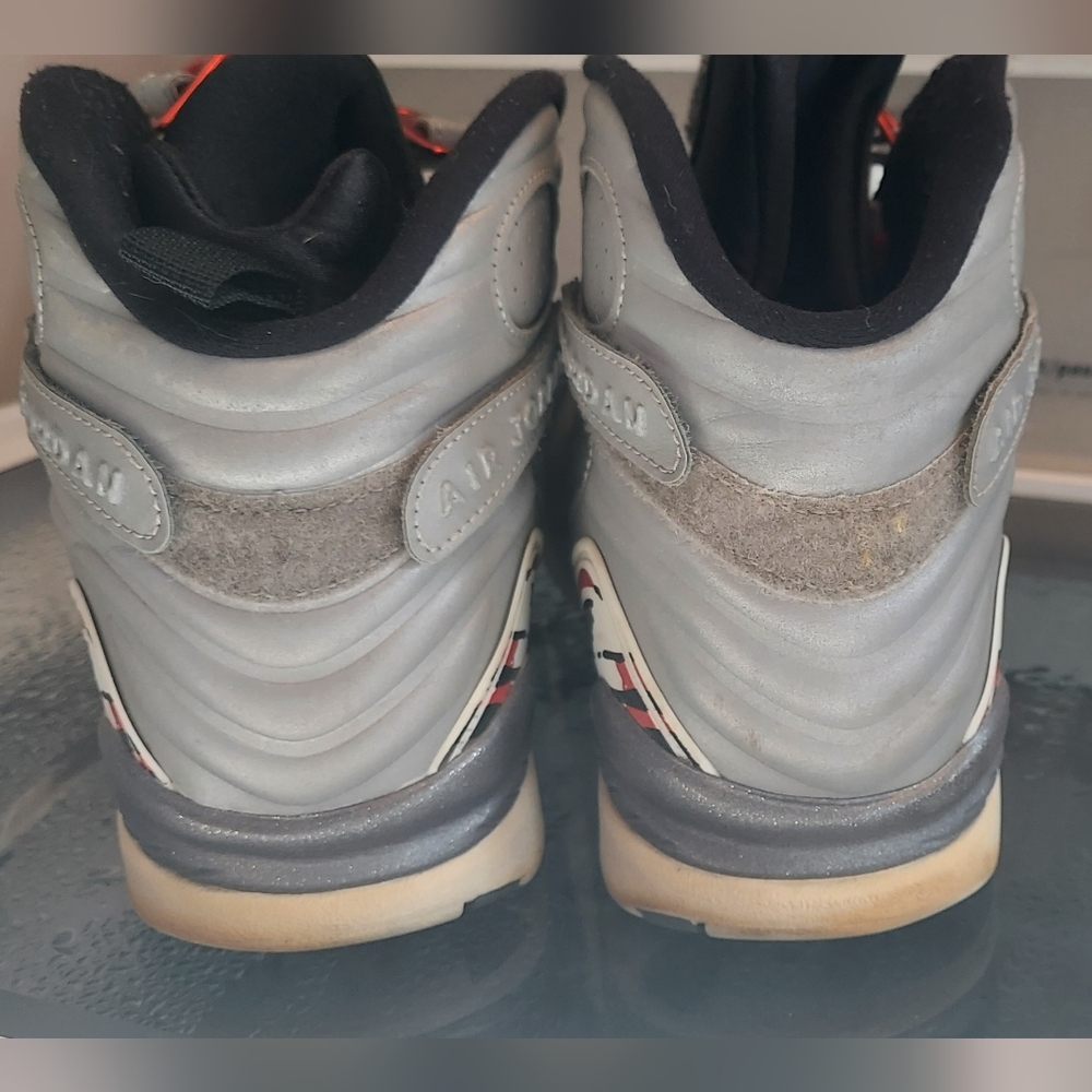 Nike Air Jordan 8 Retro "Reflections of a Champion" Refelctive Gray Sneakers 8.5 - Picture 12 of 14